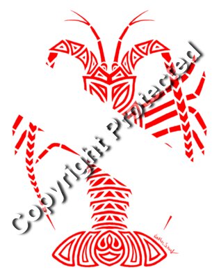 Tribal Scuba Flag Lobster